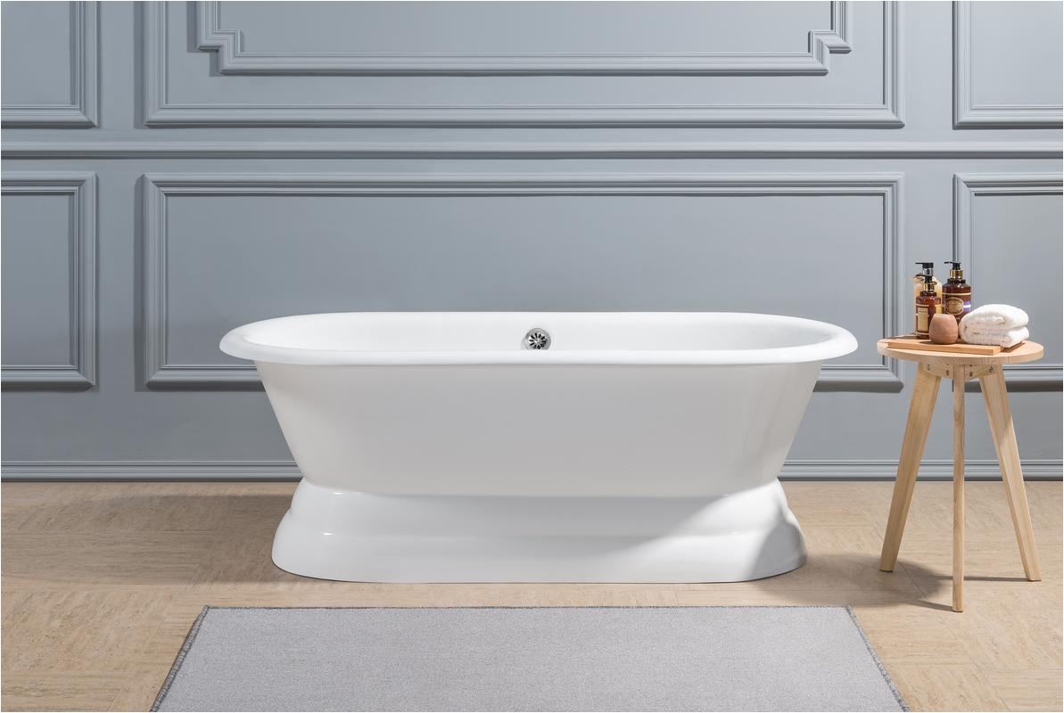 66 cast iron r5081ch soaking freestanding tub with external drain