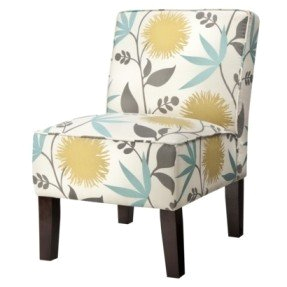 floral upholstered accent chair