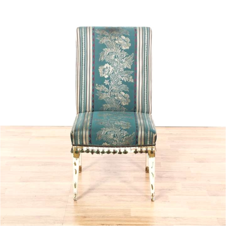teal green floral upholstered accent chair 2