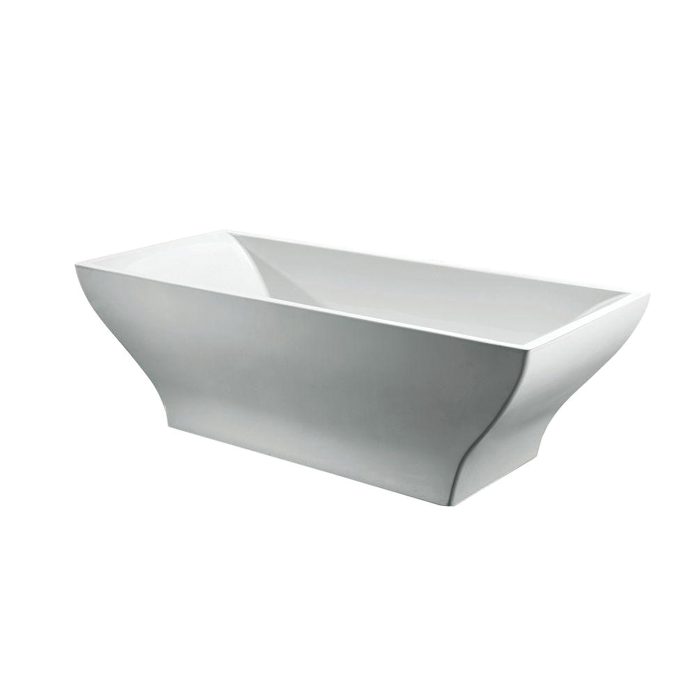 Terra 70 In. Center Drain Bathtub In White Jade Bath Urban Retreat Collection sonoma 5 8 Ft Center