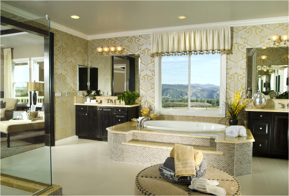 master bathrooms with centered soaking tubs