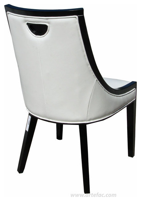 Traditional White Accent Chair Accent Leather Dining Chairs White Leather with Black