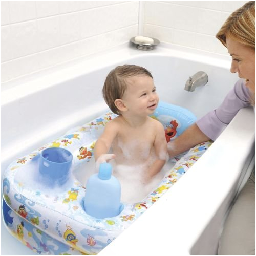 sesame street inflatable bathtub kids toddler home or travel safety bathing tub B015R69KWA