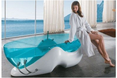 Tucson Acrylic Whirlpool Bathtub Clear Blue Acrylic Bathtub From the Future