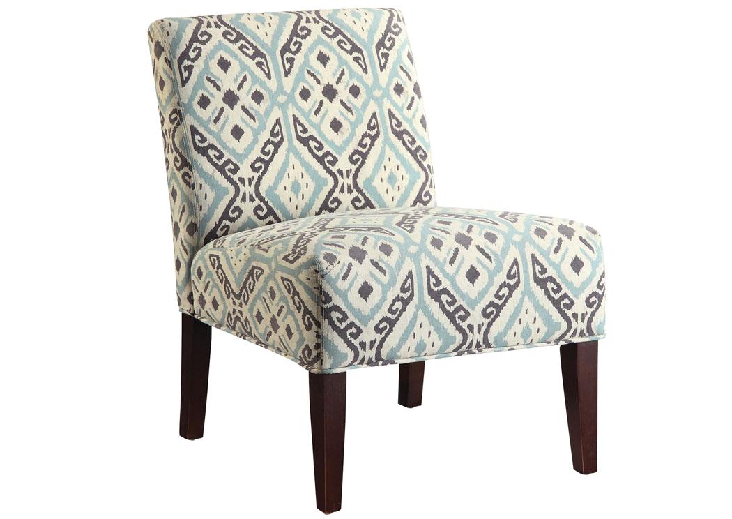 beige turquoise accent chair