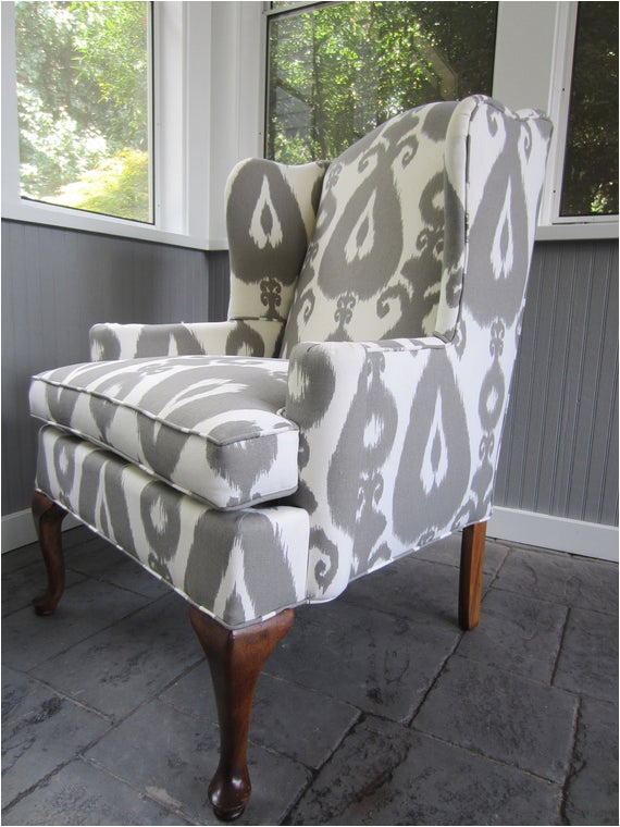 accent chair grey ikat