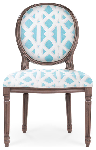 Turquoise and Grey Accent Chair Regine Louis Xvi Side Chair Gray Finish Pattern