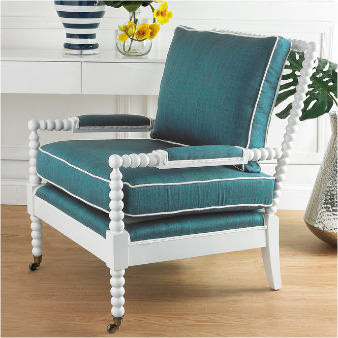 Turquoise and White Accent Chair Wooden Spool Accent Chair Shades Of Light