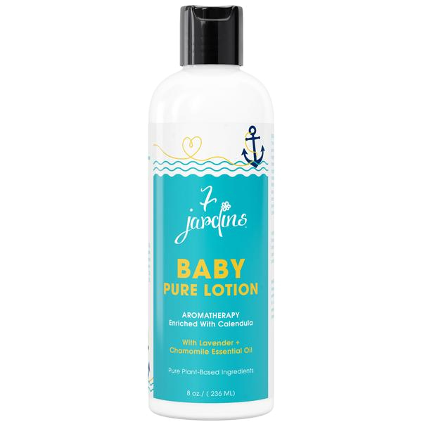 7 jardins natural baby pure lotion daily body moisturizer for all skin types enriched with calendula chamomile and lavender essential oils 100 safe and sulfate free 8 oz