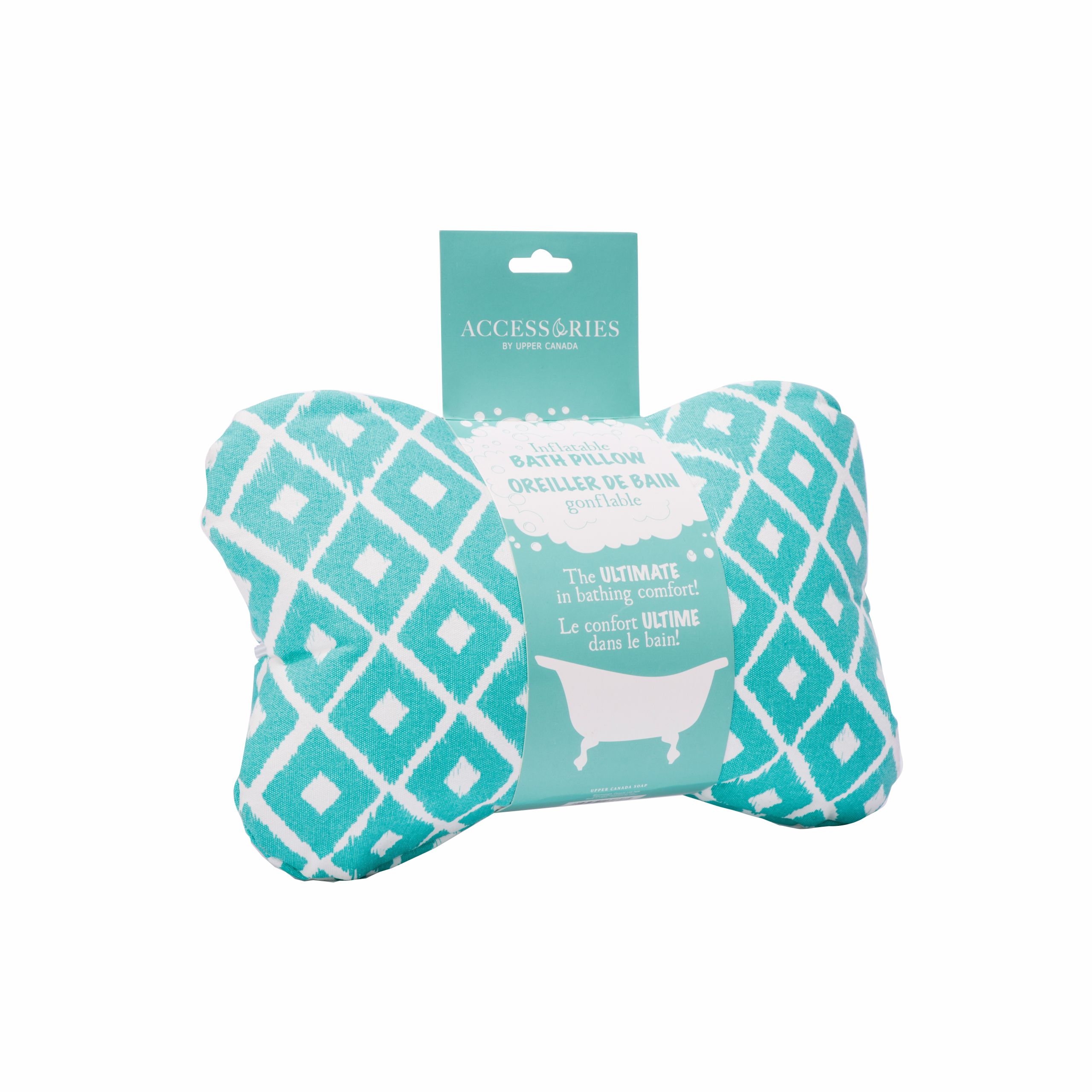 danielle bath accessories inflatable bath pillow blue mosaic