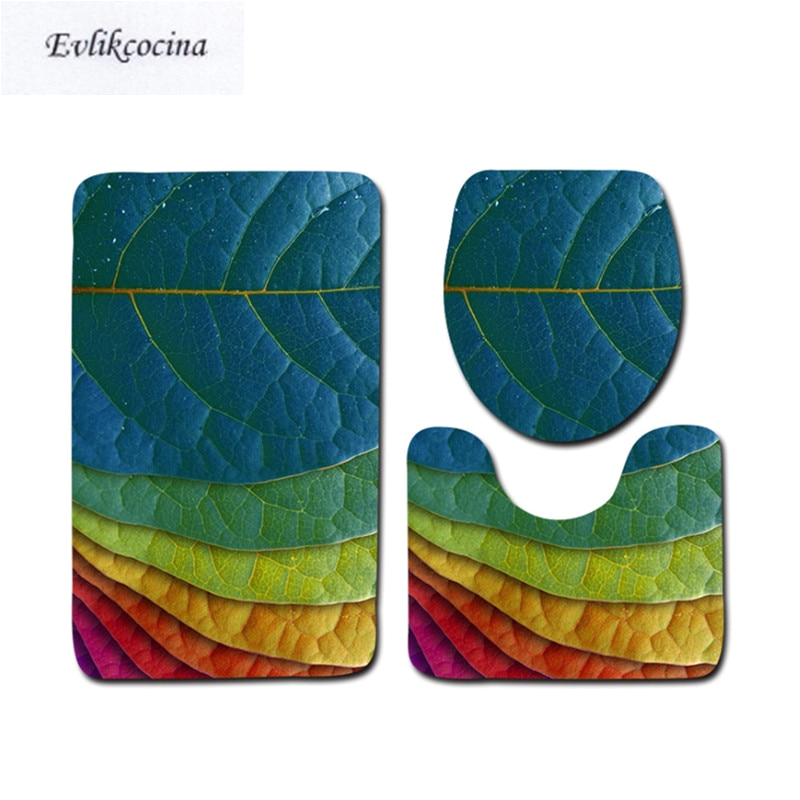 Types Of Bathtub Mats Free Shipping 3pcs Color Leaves Banyo Bathroom Carpet