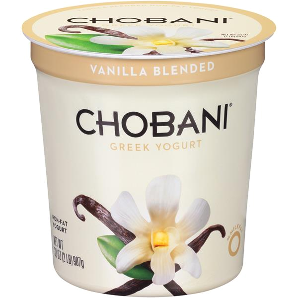 Chobani Vanilla Blended Non Fat Greek Yogurt 32 oz Tub