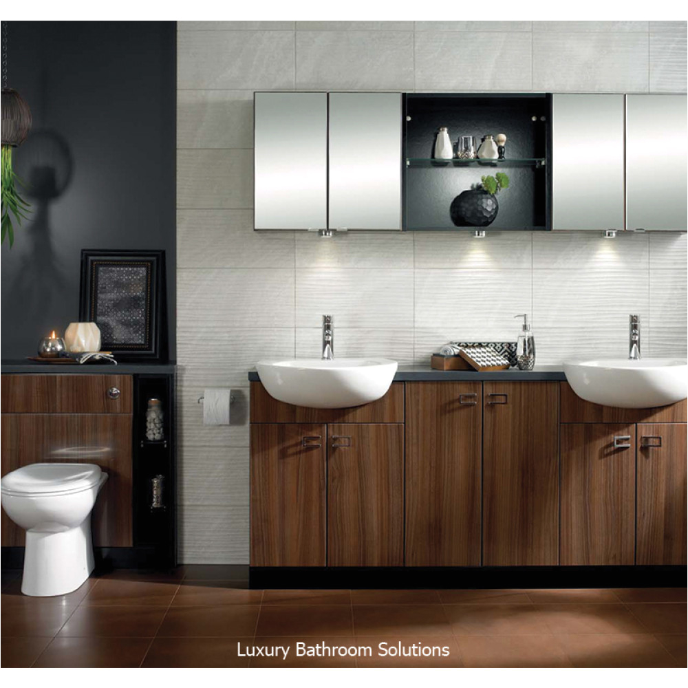 lindo luxury medium wall hung stainless steel mirror cabinet 2805