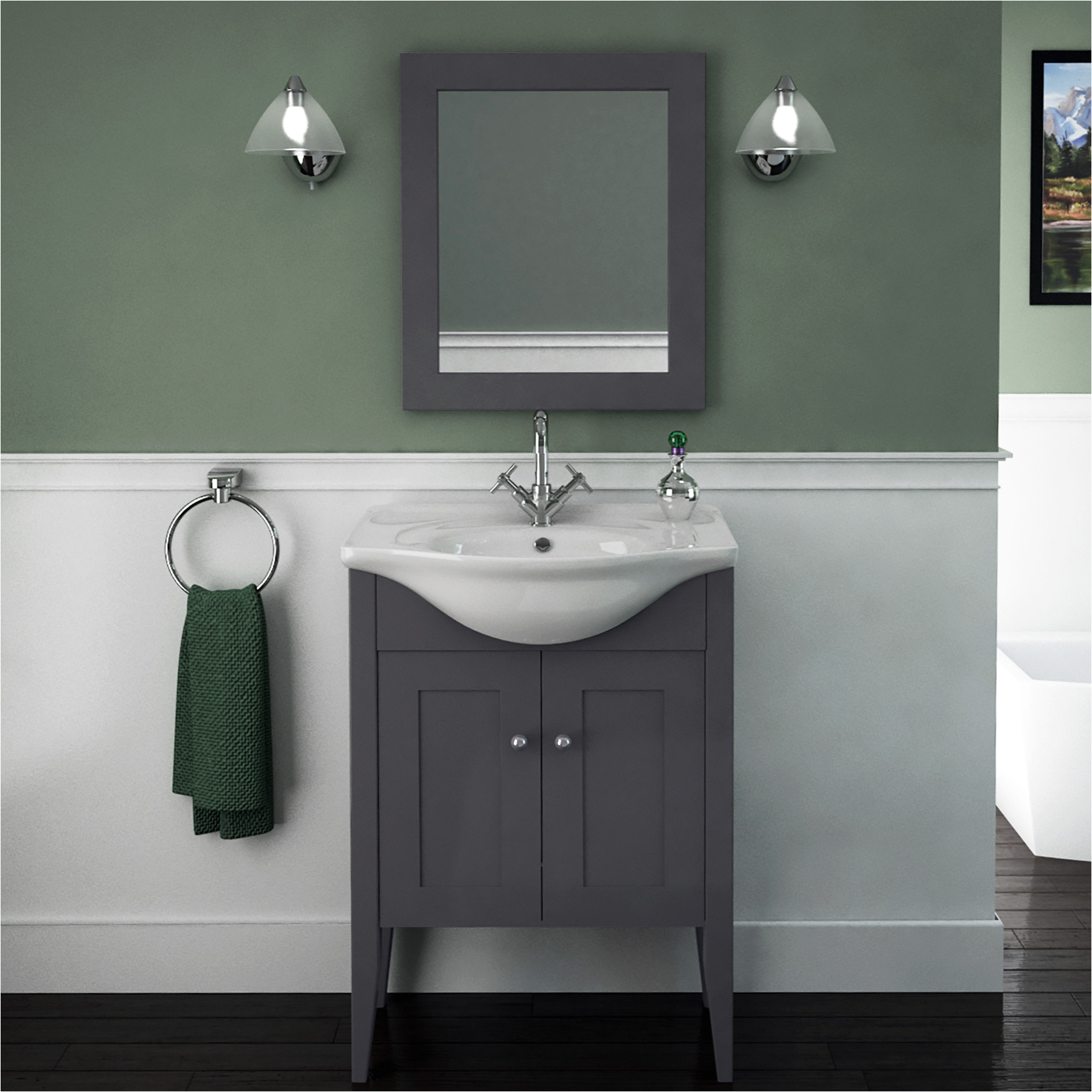 carolla vanity unit and basin charcoal grey