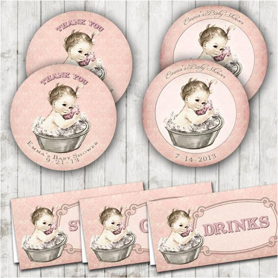 Vintage Baby Bathtub Customized Baby Bath Party Package Kit Vintage Baby Shower