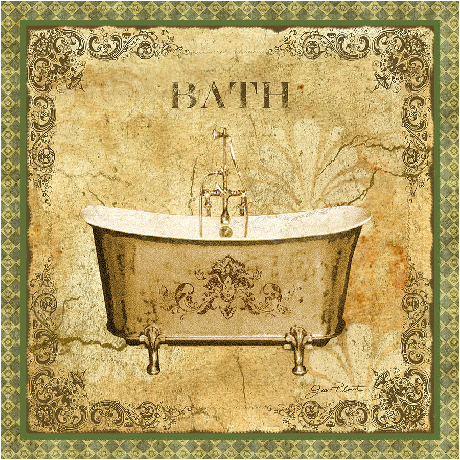 Vintage Bath Digital Art by Jean Plout. vintage bath jean plout. 