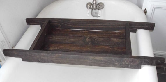 over the tub wooden bathtub caddy for