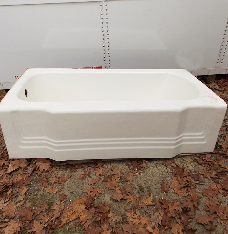 vintage 1950 cast iron and enamel bathtub