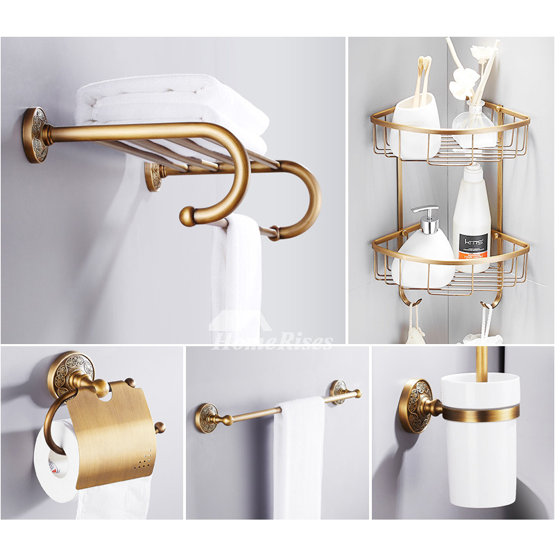 solid 6piece antique brass bathroom hardware sets p hois 3536