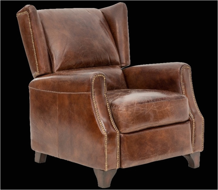 vintage style leather recliner accent chair
