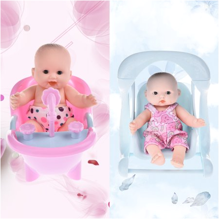 Walmart Baby Doll Bathtub Vinyl Mini Simulation Emoji Doll Cradle Bath Baby Doll
