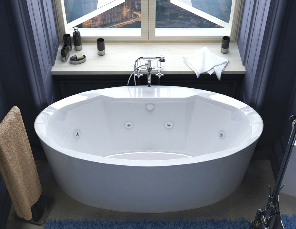 Water Jet Whirlpool Bathtub Poussin 34 X 68 Oval Freestanding Air & Whirlpool Water