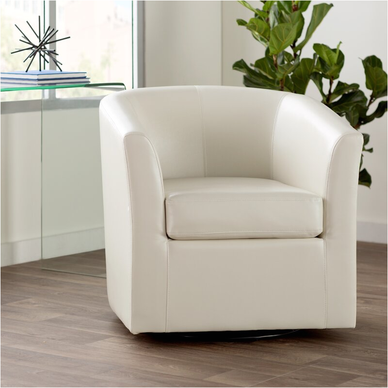 Wayfair Swivel Accent Chair Wade Logan Wilmore Faux Leather Swivel Barrel Chair