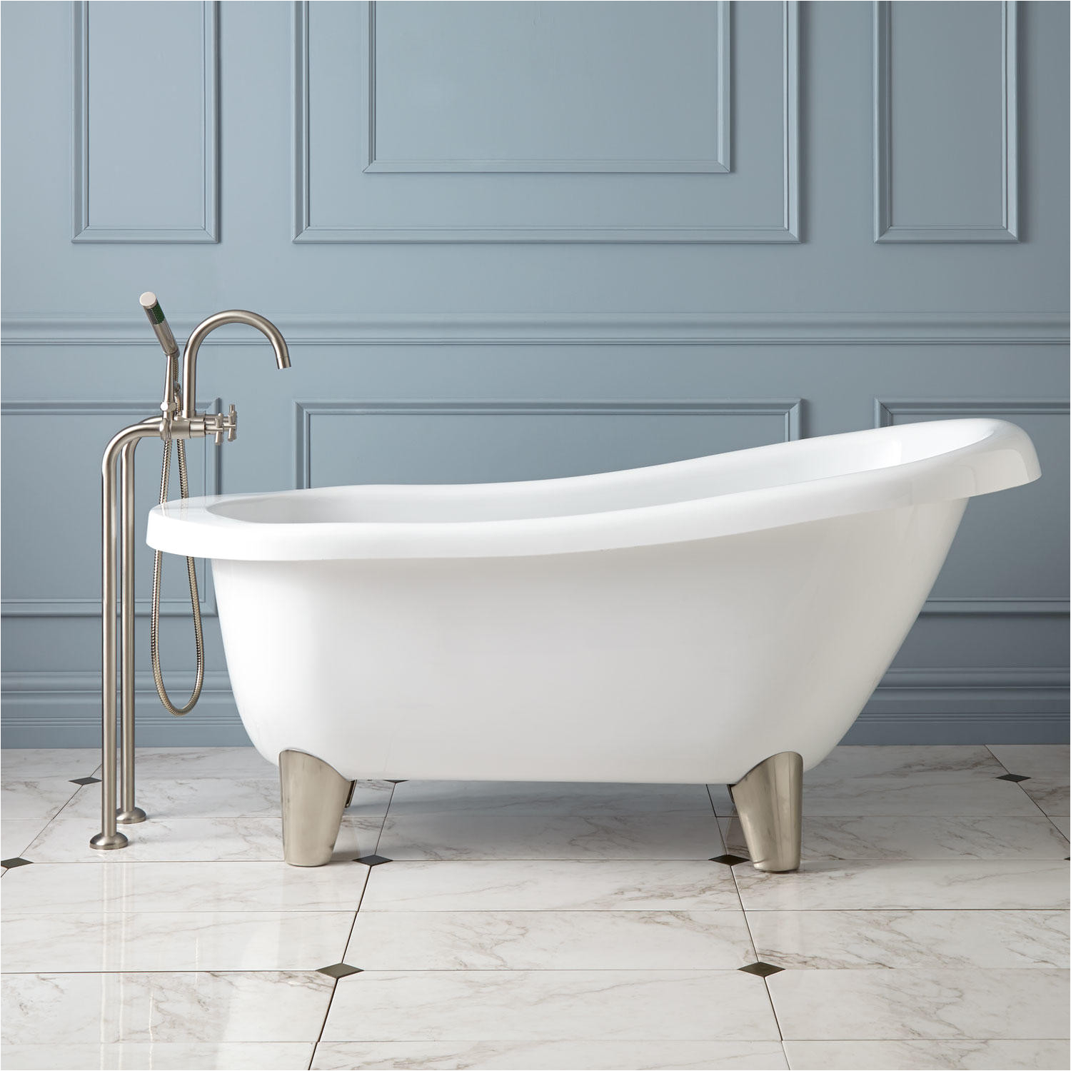 What are Modern Bathtubs Made Of Hattie Acrylic Slipper Tub Modern Feet Bathroom