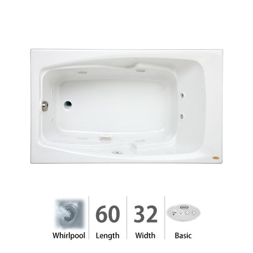 cetra 60 x 32 whirlpool bathtub color white