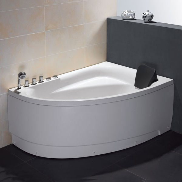 alfi brand am161 5 ft single person corner white acrylic whirlpool bath tub g
