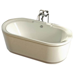 venzi padre 34x67 oval freestanding whirlpool jetted bathtub center drain bathtubs