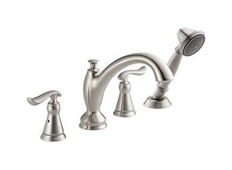 linden roman tubwhirlpool faucet trim with handshower 3 hole installation brilliance stainless