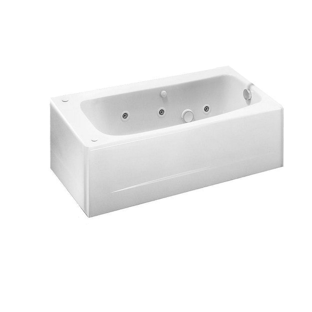 American Standard 2461 028WC Cambridge 60 x 32 Inch Integral Apron Whirlpool Right Hand Drain Outlet for Alcove Installation