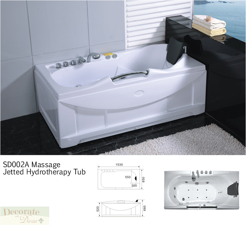 Whirlpool Bathtub Ireland 60" White Bathtub Whirlpool Jetted Hydrotherapy 19 Massage