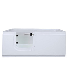 puarite 5 feet step in whirlpool bathtub in white with glass door