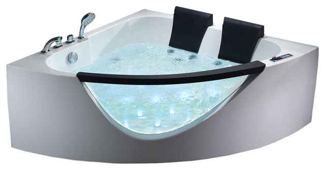 EAGO AM199HO 5 Rounded Clear Corner Whirlpool Bath Tub With Inline Heater modern bathtubs