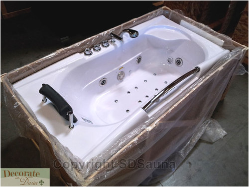Whirlpool Bathtubs with Heaters 66" White Bathtub Whirlpool Jetted Spa Tub 19 Massage Air