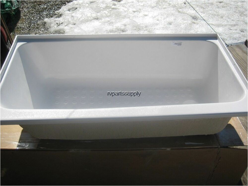 White Center Drain Bathtub Rv Fiberglass Bathtub 46" X 24" White Right Center