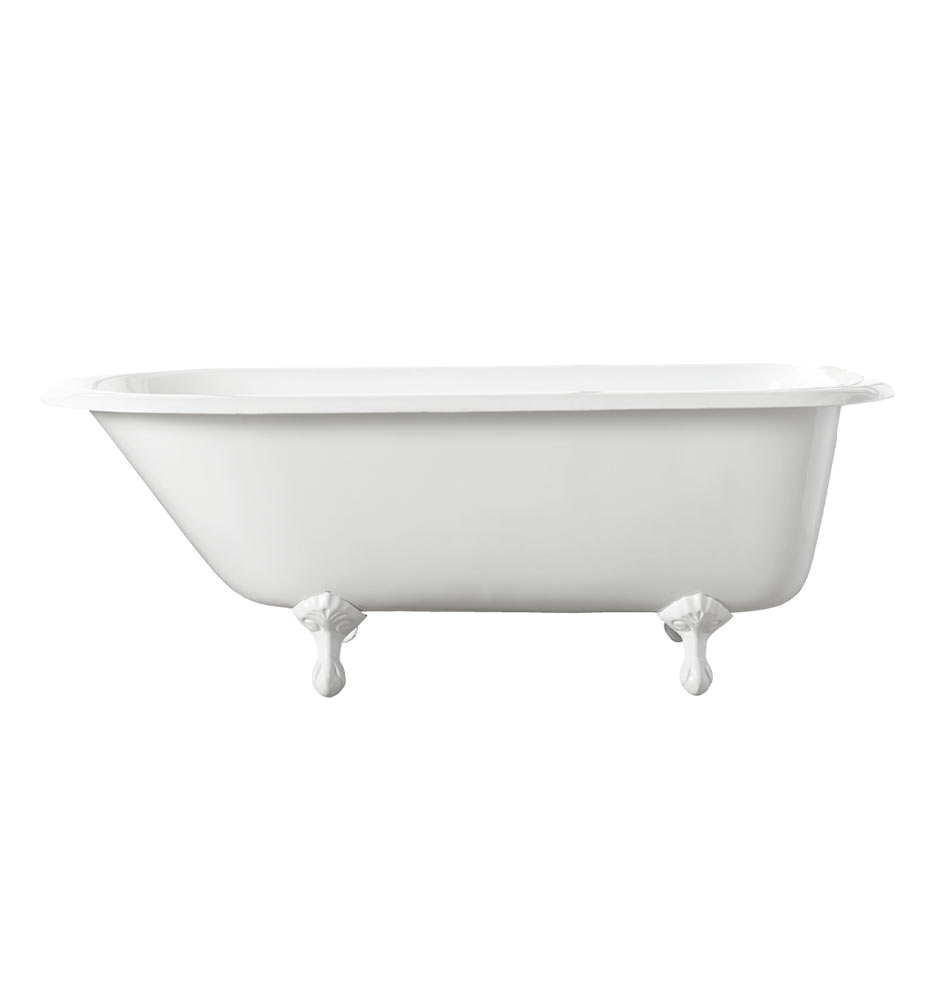 5 clawfoot tub with white exterior white feet