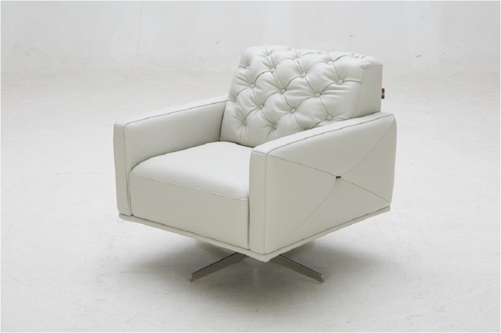 White Leather Swivel Accent Chair Hamlet Italian Leather Swivel Modern Accent Chairs