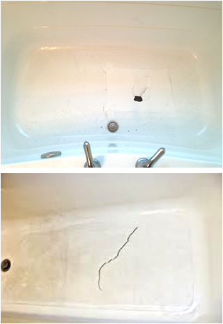 acrylic fiberglass bathtub crack hole repair