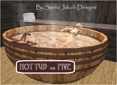 Wide Bathtubs for Sale Second Life Marketplace Bathtub Barrel Hot Tub with