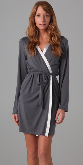 calvin klein underwear charcoal essentials with satin short robe