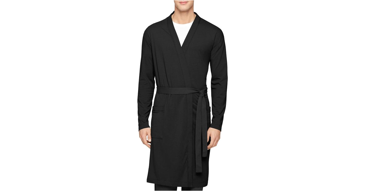 calvin klein cotton modal robe black 1