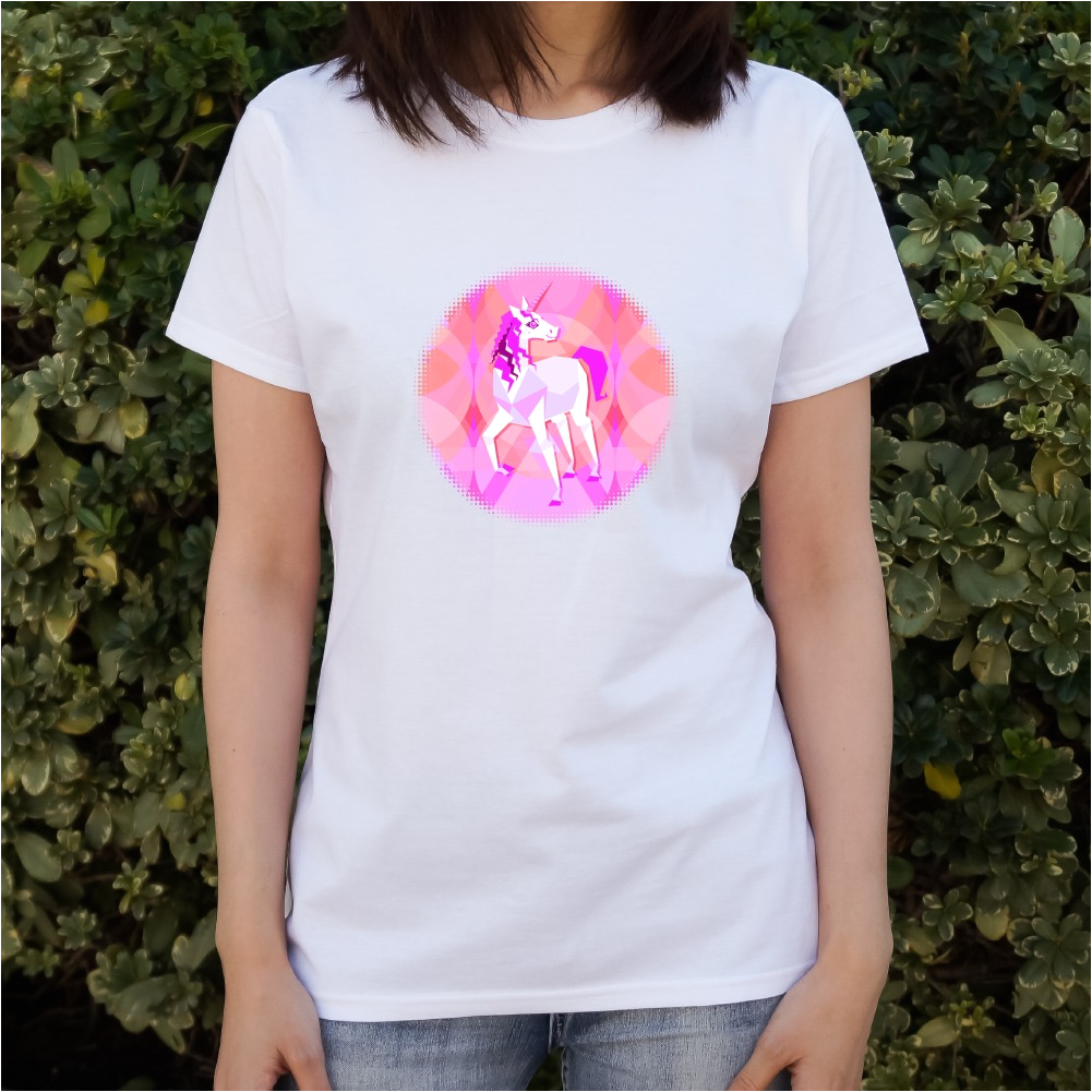 Women's Novelty Bathrobes Geometric Pink Unicorn Fantasy Women S Novelty T Shirt