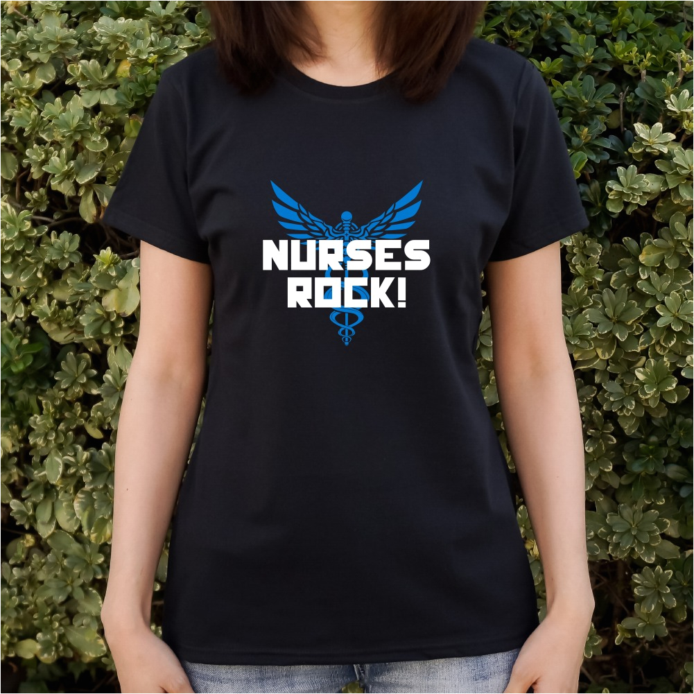 Women's Novelty Bathrobes Nurses Rock Rn Caduceus Staff Of Hermes Women S Novelty T