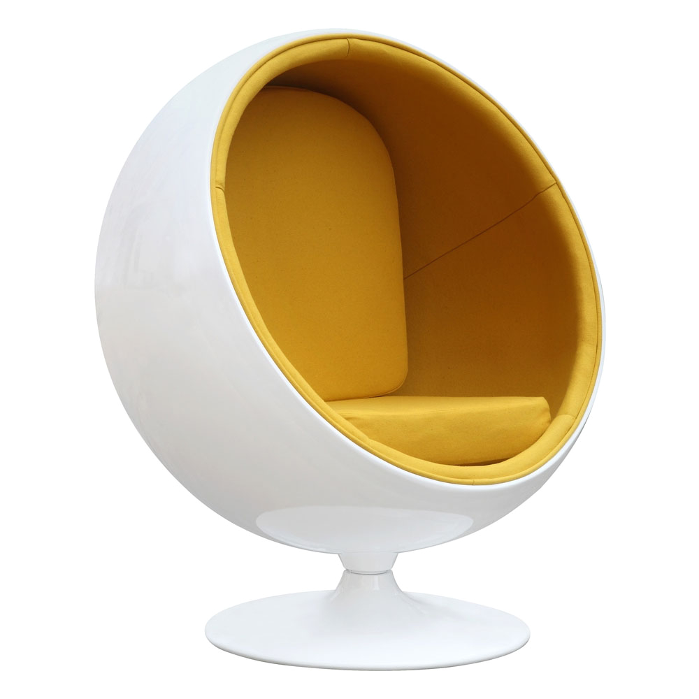 sd112 round pod swivel chair in yellow