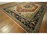12×12 Indoor Outdoor Rug Manhattan Serapi Vibrance Collection 5 Red Navy Heriz Hand Knotted
