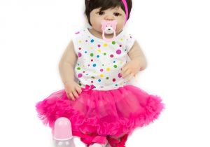 18 Doll Bathtub Npk 57cm Full Body Silicone Reborn Baby Doll Girl Bath toys soft