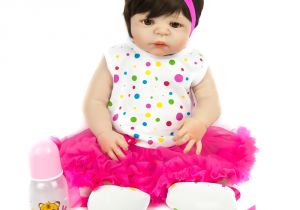 18 Inch Doll Bathtub Npk 57cm Full Body Silicone Reborn Baby Doll Girl Bath toys soft